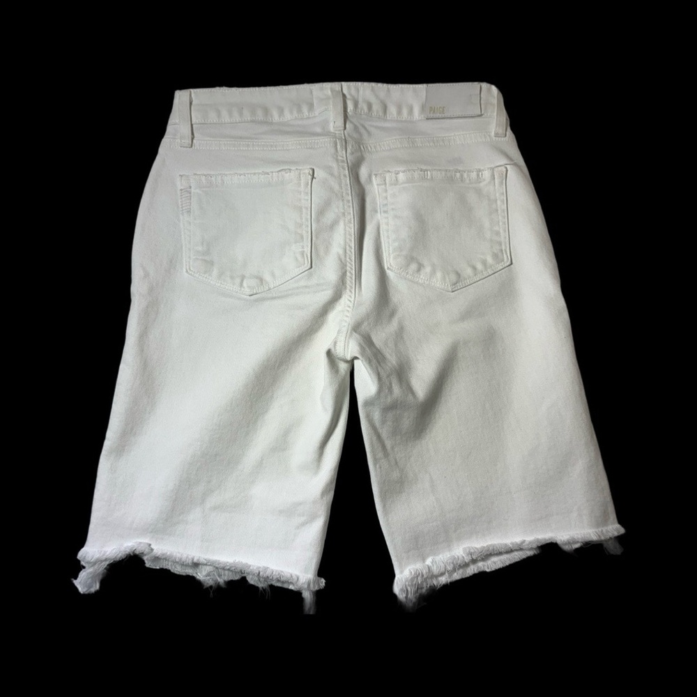 PAIGE DENIM Jax Knee Short cut off edition in crisp white size 25 - Picture 4 of 10